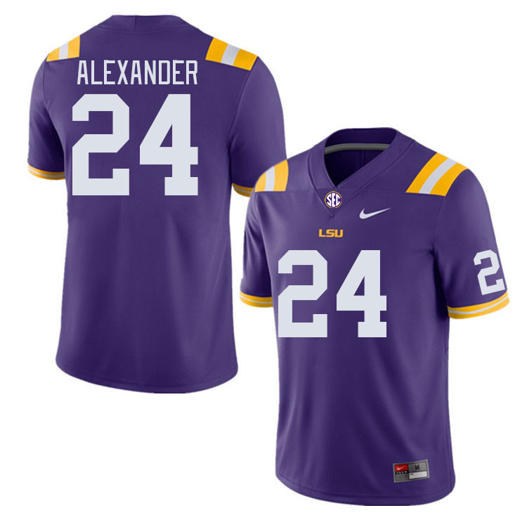 Men #24 Zy Alexander LSU Tigers College Football Jerseys Stitched-Purple